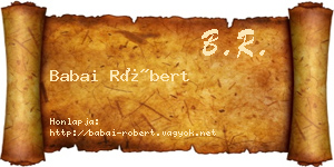 Babai Róbert névjegykártya